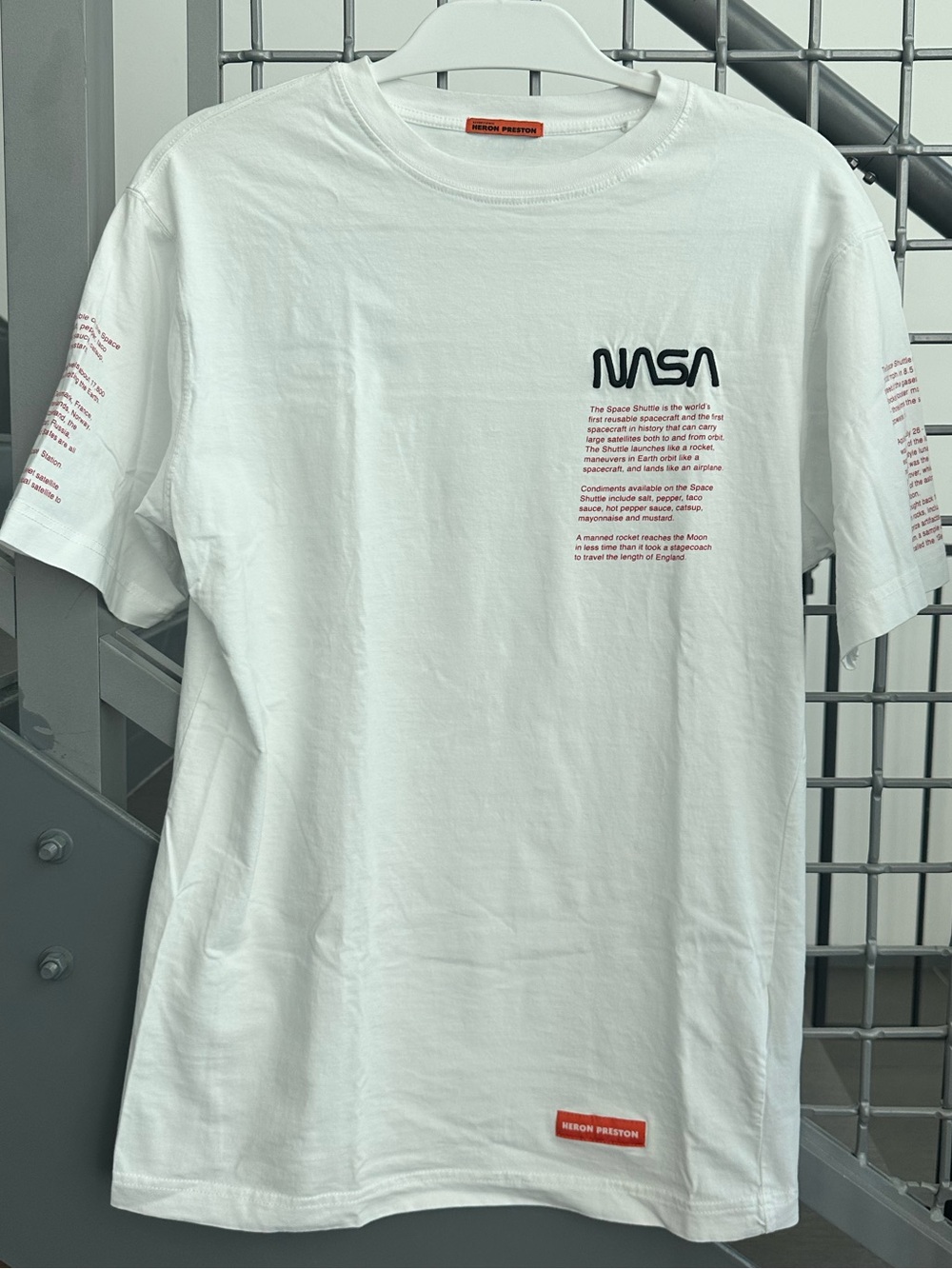 Heron Preston NASA White Oversized Graphic T-Shirt